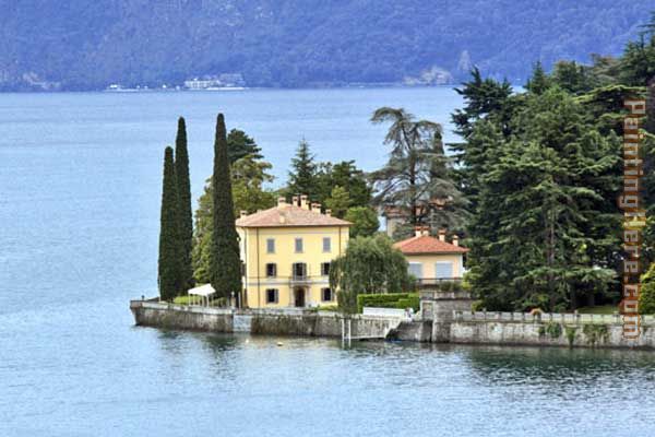 Villa La Corte Limonta Lake Como painting - Carl Fredrik Aagard Villa La Corte Limonta Lake Como art painting